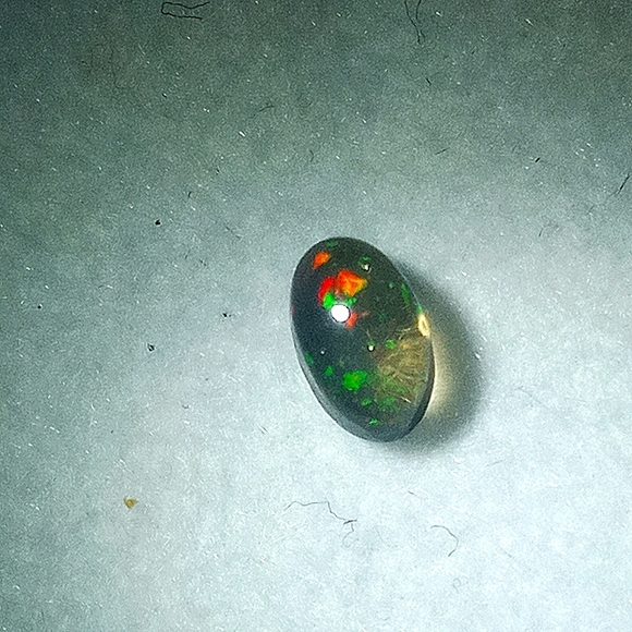 🔥 Rare Genuine Ethiopian Black Fire Opal Loose Cabochon Oval Cut .25ctw - Picture 1 of 5